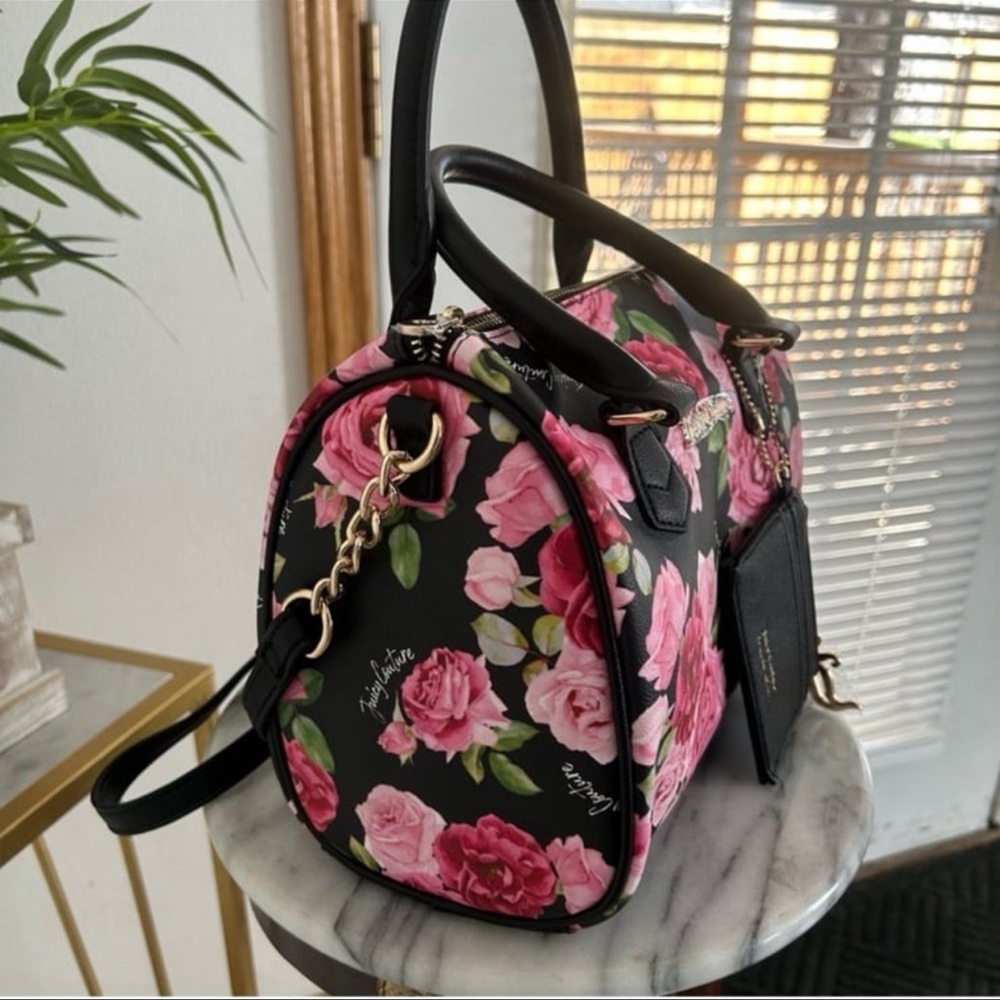 Juicy Couture Black and Pink Floral Women's Bag - Picture 4 of 8